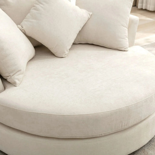 Orisfur Modern Chenille 360° Swivel Accent Barrel Chair with Storage Ottoman & 4 Pillows-DTYStore