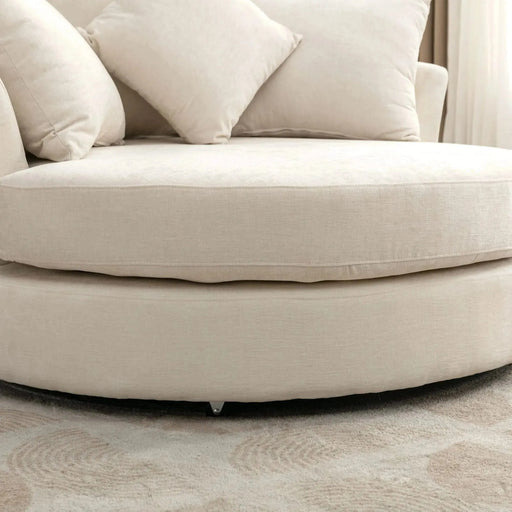 Orisfur Modern Chenille 360° Swivel Accent Barrel Chair with Storage Ottoman & 4 Pillows-DTYStore