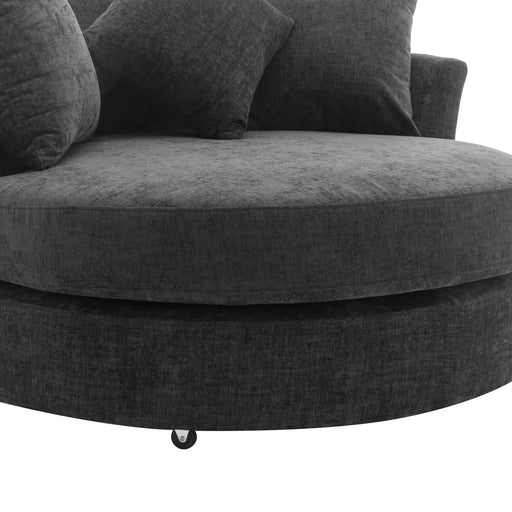 Orisfur Modern Chenille 360° Swivel Accent Barrel Chair with Storage Ottoman & 4 Pillows-DTYStore