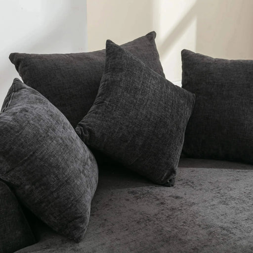 Orisfur Modern Chenille 360° Swivel Accent Barrel Chair with Storage Ottoman & 4 Pillows-DTYStore