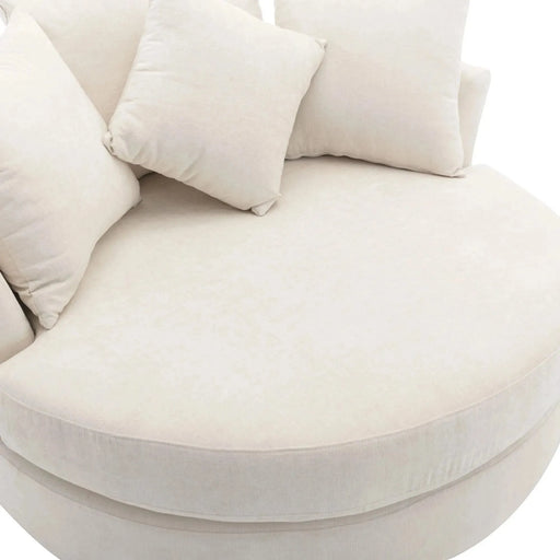 Orisfur Modern Chenille 360° Swivel Accent Barrel Chair with Storage Ottoman & 4 Pillows-DTYStore