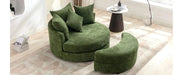 Orisfur Modern Chenille 360° Swivel Accent Barrel Chair with Storage Ottoman & 4 Pillows, Green Default -DTYStore