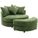 Orisfur Modern Chenille 360° Swivel Accent Barrel Chair with Storage Ottoman & 4 Pillows, Green Default -DTYStore