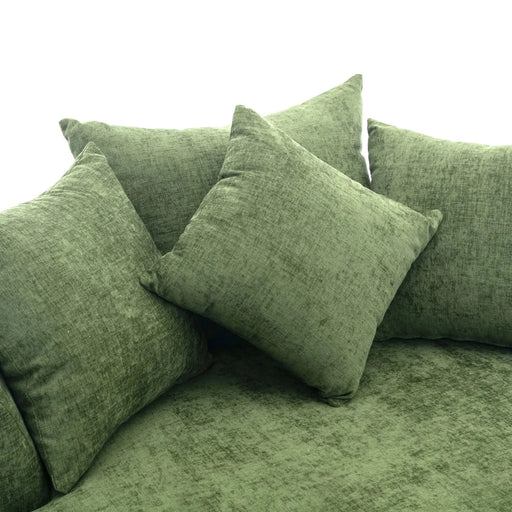 Orisfur Modern Chenille 360° Swivel Accent Barrel Chair with Storage Ottoman & 4 Pillows, Green Default -DTYStore