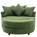 Orisfur Modern Chenille 360° Swivel Accent Barrel Chair with Storage Ottoman & 4 Pillows, Green Default -DTYStore