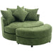 Orisfur Modern Chenille 360° Swivel Accent Barrel Chair with Storage Ottoman & 4 Pillows, Green Default -DTYStore