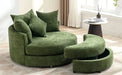 Orisfur Modern Chenille 360° Swivel Accent Barrel Chair with Storage Ottoman & 4 Pillows, Green Default -DTYStore