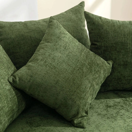 Orisfur Modern Chenille 360° Swivel Accent Barrel Chair with Storage Ottoman & 4 Pillows, Green Default -DTYStore