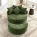 Orisfur Modern Chenille 360° Swivel Accent Barrel Chair with Storage Ottoman & 4 Pillows, Green Default -DTYStore