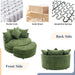 Orisfur Modern Chenille 360° Swivel Accent Barrel Chair with Storage Ottoman & 4 Pillows, Green Default -DTYStore