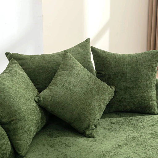 Orisfur Modern Chenille 360° Swivel Accent Barrel Chair with Storage Ottoman & 4 Pillows, Green Default -DTYStore