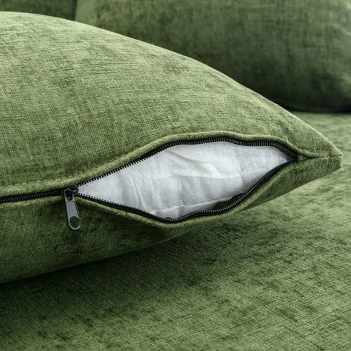 Orisfur Modern Chenille 360° Swivel Accent Barrel Chair with Storage Ottoman & 4 Pillows, Green Default -DTYStore