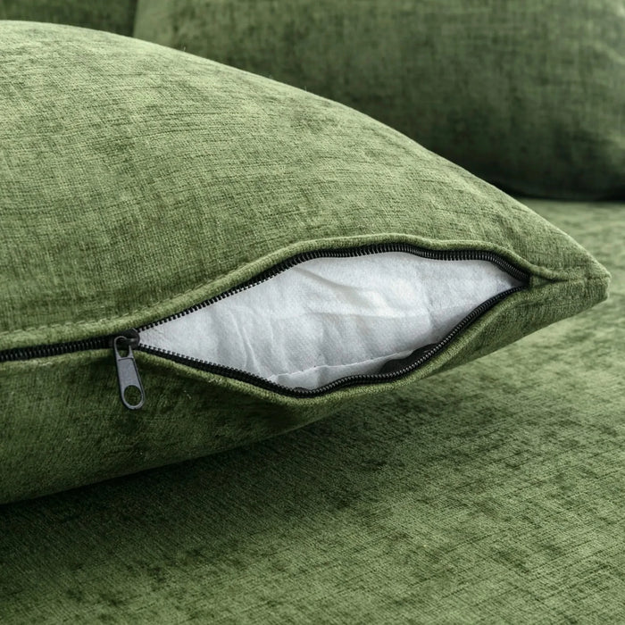 Orisfur Modern Chenille 360° Swivel Accent Barrel Chair with Storage Ottoman & 4 Pillows, Green Default -DTYStore