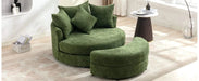 Orisfur Modern Chenille 360° Swivel Accent Barrel Chair with Storage Ottoman & 4 Pillows, Green Default -DTYStore