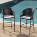 Outdoor 31' PE Rattan Barstools with Waterproof Cushions, Set of 2, Multibrown Default -DTYStore
