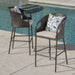 Outdoor 31' PE Rattan Barstools with Waterproof Cushions, Set of 2, Multibrown Default -DTYStore