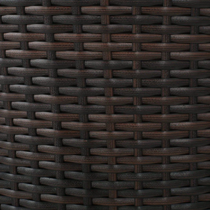 Outdoor 31' PE Rattan Barstools with Waterproof Cushions, Set of 2, Multibrown Default -DTYStore