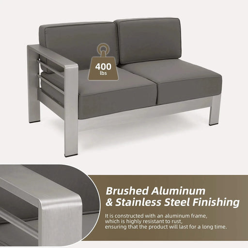 Outdoor 4 - Person Aluminum Patio Sectional set Default -DTYStore