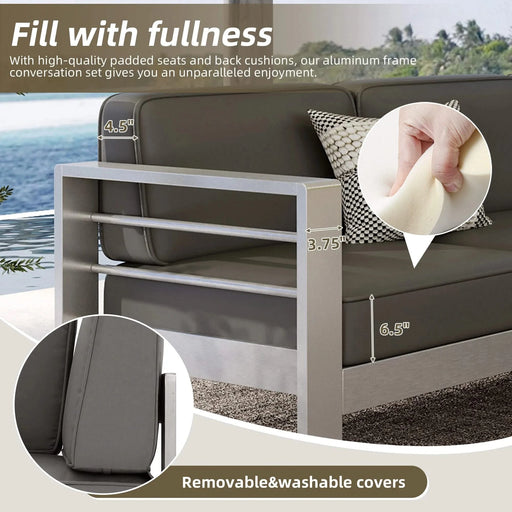 Outdoor 4 - Person Aluminum Patio Sectional set Default -DTYStore