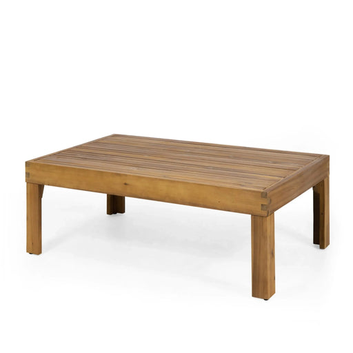 Outdoor 4 Seater Acacia Wood Chat Set with Wicker Accents and Cushions, Teak Finish + Mixed Brown + Beige Default -DTYStore