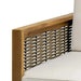 Outdoor 4 Seater Acacia Wood Chat Set with Wicker Accents and Cushions, Teak Finish + Mixed Brown + Beige Default -DTYStore