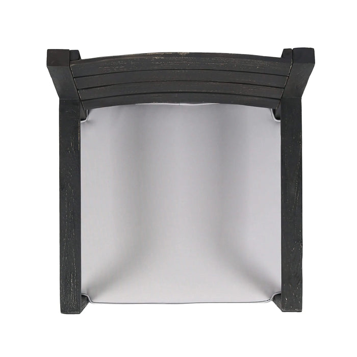 Outdoor 6-Seater Acacia Wood Dining Set with Bench,Dark Gray/Light Gray Default -DTYStore