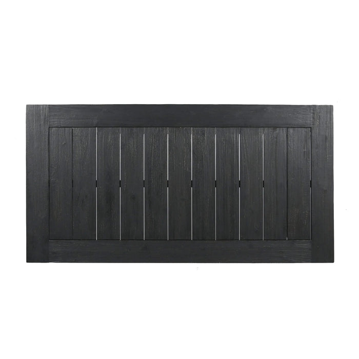 Outdoor 6-Seater Acacia Wood Dining Set with Bench,Dark Gray/Light Gray Default -DTYStore