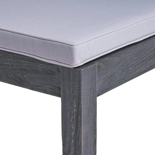 Outdoor 6-Seater Acacia Wood Dining Set with Bench,Dark Gray/Light Gray Default -DTYStore