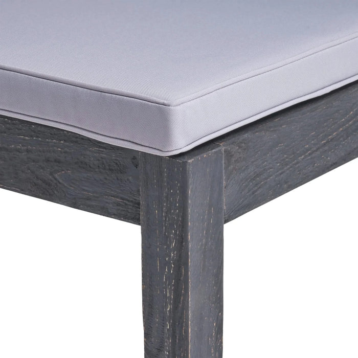 Outdoor 6-Seater Acacia Wood Dining Set with Bench,Dark Gray/Light Gray Default -DTYStore