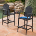 Outdoor Acacia Wood Adirondack Barstools Set of 2, Natural Stained, Dark Gray Default -DTYStore