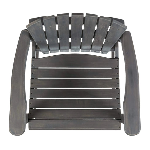 Outdoor Acacia Wood Adirondack Barstools Set of 2, Natural Stained, Dark Gray Default -DTYStore