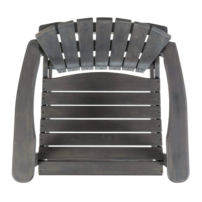 Outdoor Acacia Wood Adirondack Barstools Set of 2, Natural Stained, Dark Gray Default -DTYStore