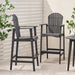 Outdoor Acacia Wood Adirondack Barstools Set of 2, Natural Stained, Dark Gray Default -DTYStore