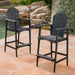Outdoor Acacia Wood Adirondack Barstools Set of 2, Natural Stained, Dark Gray Default -DTYStore