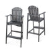 Outdoor Acacia Wood Adirondack Barstools Set of 2, Natural Stained, Dark Gray Default -DTYStore