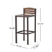 Outdoor Acacia Wood Barstool with Slat Panel Design, Set of 2, Dark Brown Default -DTYStore
