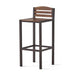 Outdoor Acacia Wood Barstool with Slat Panel Design, Set of 2, Dark Brown Default -DTYStore