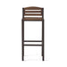 Outdoor Acacia Wood Barstool with Slat Panel Design, Set of 2, Dark Brown Default -DTYStore