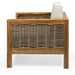 Outdoor Acacia Wood Club Chair with Wicker Accents, Teak Finish + Mixed Brown + Beige, 30.25'D x 27.5'W x 23.75'H Default -DTYStore