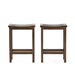 Outdoor Acacia Wood Counter Height Barstool, Set of 2, Mahogany Brown Finish Default -DTYStore