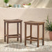 Outdoor Acacia Wood Counter Height Barstool, Set of 2, Mahogany Brown Finish Default -DTYStore