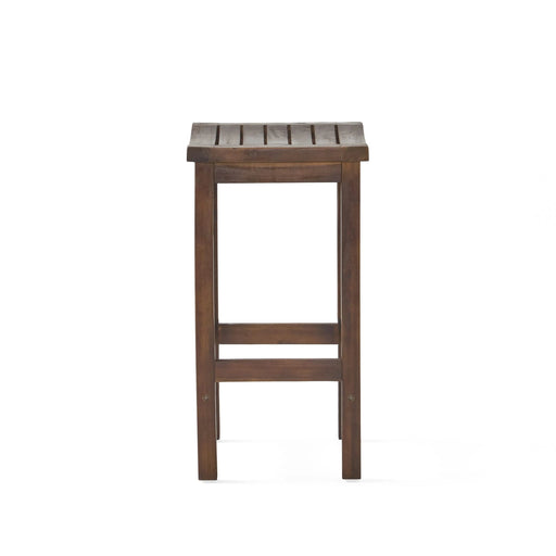Outdoor Acacia Wood Counter Height Barstool, Set of 2, Mahogany Brown Finish Default -DTYStore