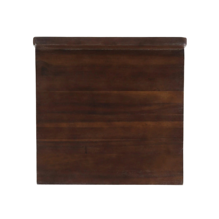 Outdoor Bar Stool with Low Backrests and Wood Seats, Set of 2, Dark Brown and Black Default -DTYStore