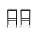Outdoor Bar Stool with Slat Design and Metal Frame, Set of 2, Grey and Black Default -DTYStore