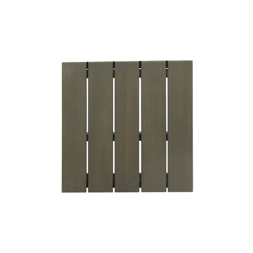 Outdoor Bar Stool with Slat Design and Metal Frame, Set of 2, Grey and Black Default -DTYStore