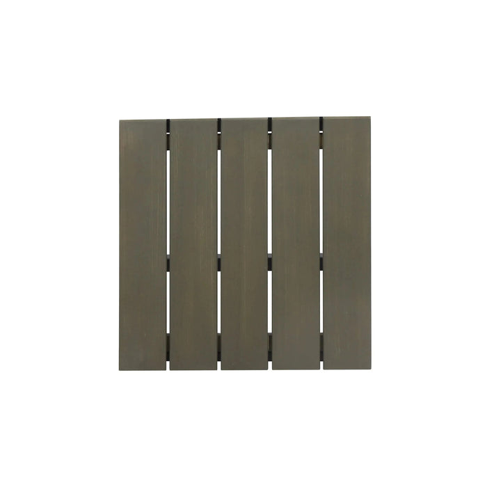 Outdoor Bar Stool with Slat Design and Metal Frame, Set of 2, Grey and Black Default -DTYStore