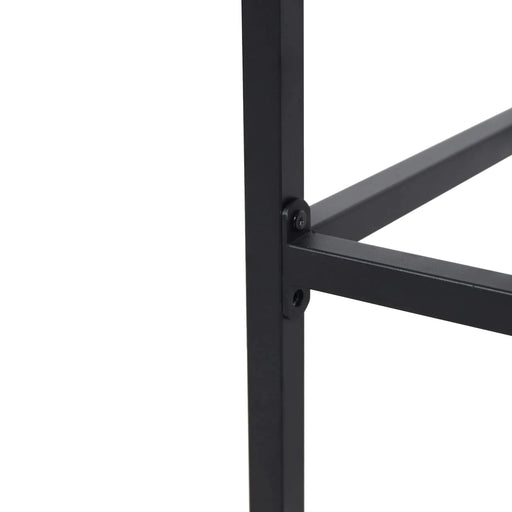 Outdoor Bar Stool with Slat Design and Metal Frame, Set of 2, Grey and Black Default -DTYStore