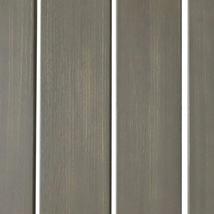 Outdoor Bar Stool with Slat Design and Metal Frame, Set of 2, Grey and Black Default -DTYStore