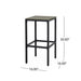 Outdoor Bar Stool with Slat Design and Metal Frame, Set of 2, Grey and Black Default -DTYStore