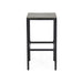 Outdoor Bar Stool with Slat Design and Metal Frame, Set of 2, Grey and Black Default -DTYStore